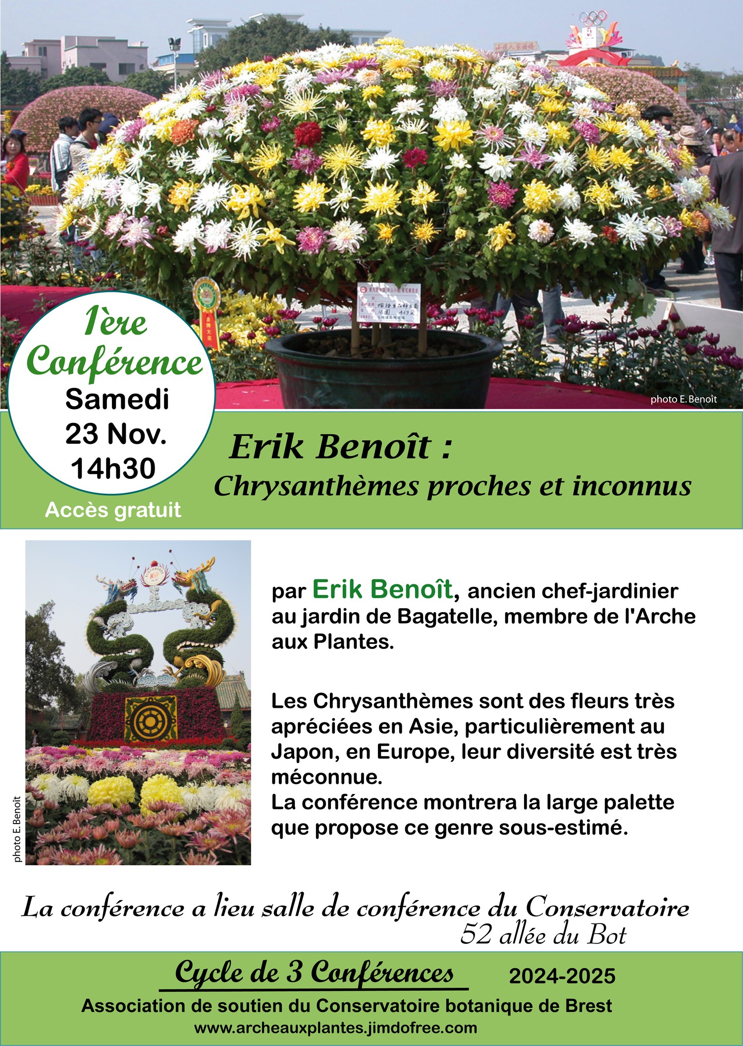 Conférence : Chrysanthèmes proches et inconnus par Erik Benoît