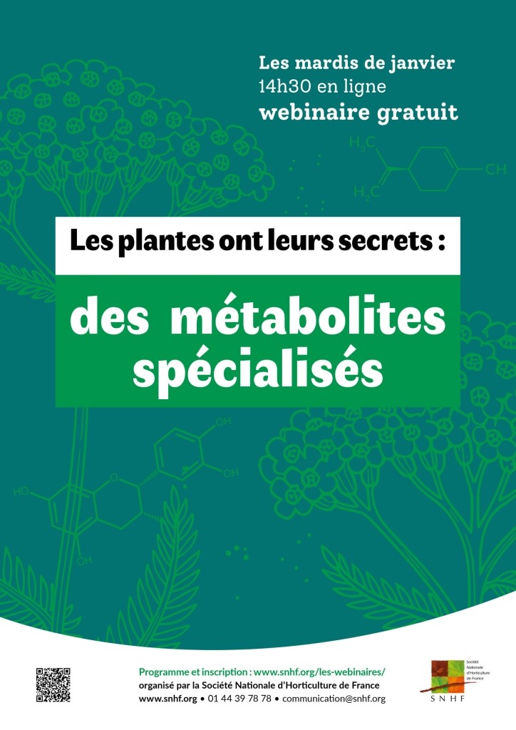  conférences en ligne : Les plantes aussi ont leurs secrets , les métabolites spécialisés